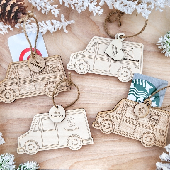 UPS DELIVERY PERSON GIFT IDEA!!! Laser Cut & Engraved Gift Card Ornament - Picture 8 of 8